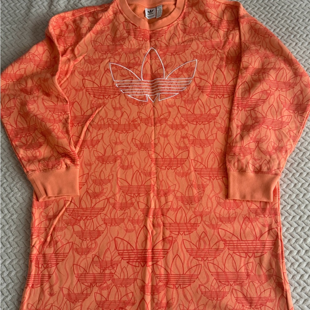 Adidas Vibrant Orange Patterned Dress - Picture 2 of 4